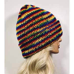 Handmade rainbow beanie